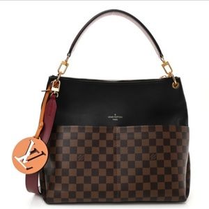 LOUIS VUITTON Damier Ebene Calfskin Maida Black
